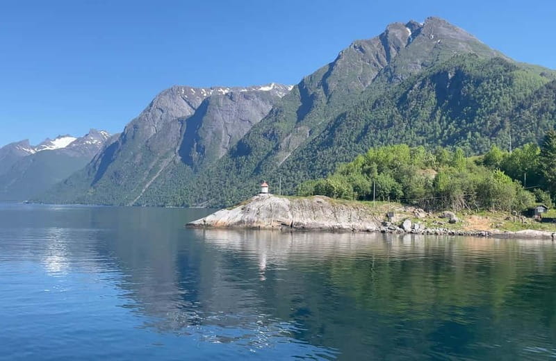 All About the Fjords, in one tour by bus & boat from Ålesund - Ljøen viewpoint at 12:45