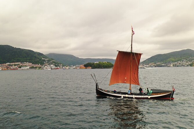 Bergen Fjord Experience Aboard Viking-style Ship - A small Viking boat in Bergen Harbor