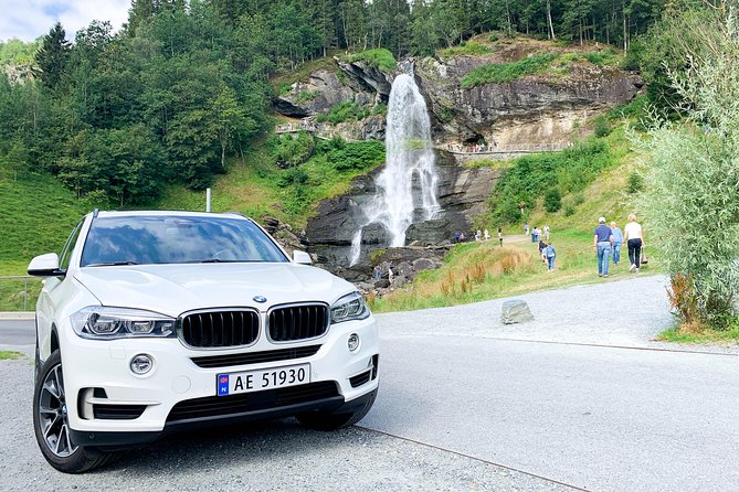Bergen to Hardangerfjord VIP car + private yacht Fjord cruise - Fyksesund, suspension bridge, and waterfall views