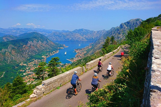 Cable car + Electric MTB from Njegos Mausoleum to Kotor bay - The upper station and views above Kotor Bay