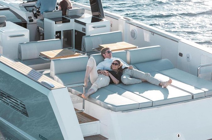 Caldera Private Cruise with Fjord 52 - Mesa Pigadia, Black Mountain, and Indian Rock