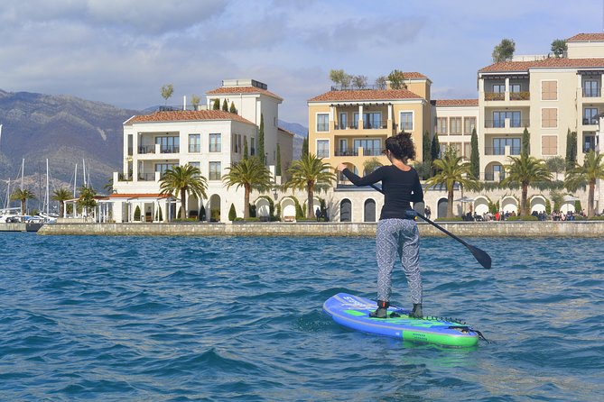 Cycle & SUP: A Complete Circumnavigation of Kotor Bay (new tour) - Paddleboarding toward Prcanj and Sveti Marko Island