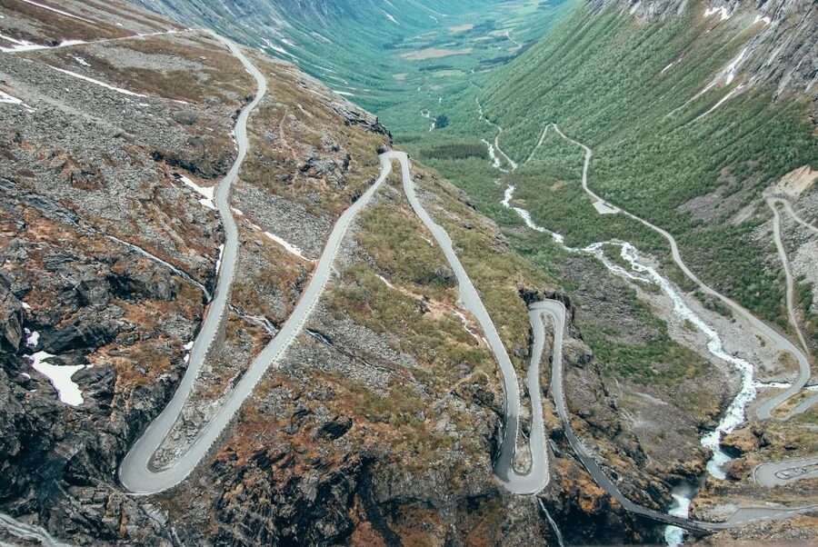 From Ålesund: Trollstigen Sightseeing Village & Fjord Tour - Stigefossen beside the switchbacks