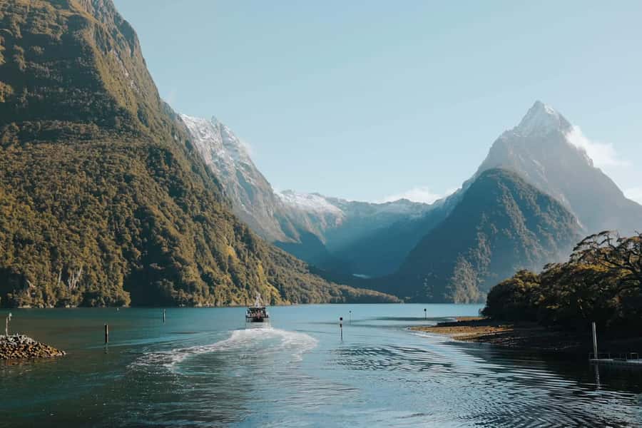 From Queenstown: Milford Sound Coach, Cruise, Scenic Flight - Cruising the length of Milford Sound
