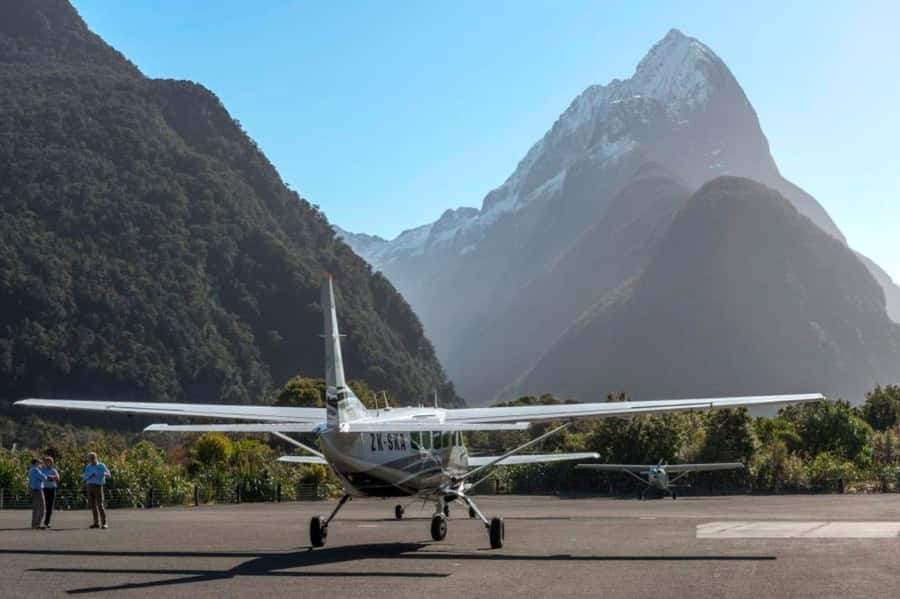 From Queenstown: Milford Sound Flight and Cruise with Lunch - Landing beneath Mitre Peak