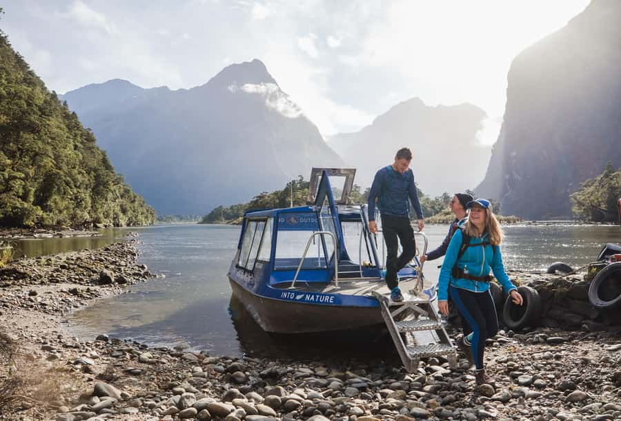 From Te Anau: Milford Sound Cruise & Track Walk by Coach - Milford Sound from an outdoor viewing deck