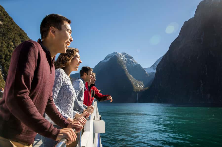 From Te Anau: Milford Sound Premium Bus Tour and Cruise - Milford Sound arrives after the road has done its work