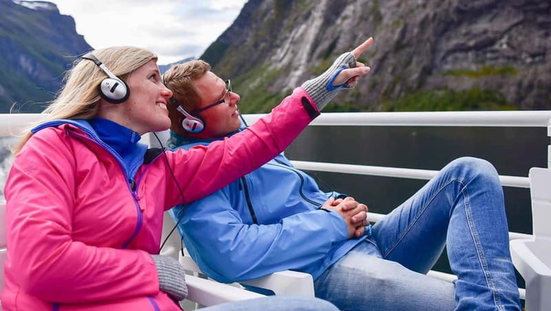 Geiranger: Fjord and Waterfalls Sightseeing Boat Trip - Using the GuideToGo audio app