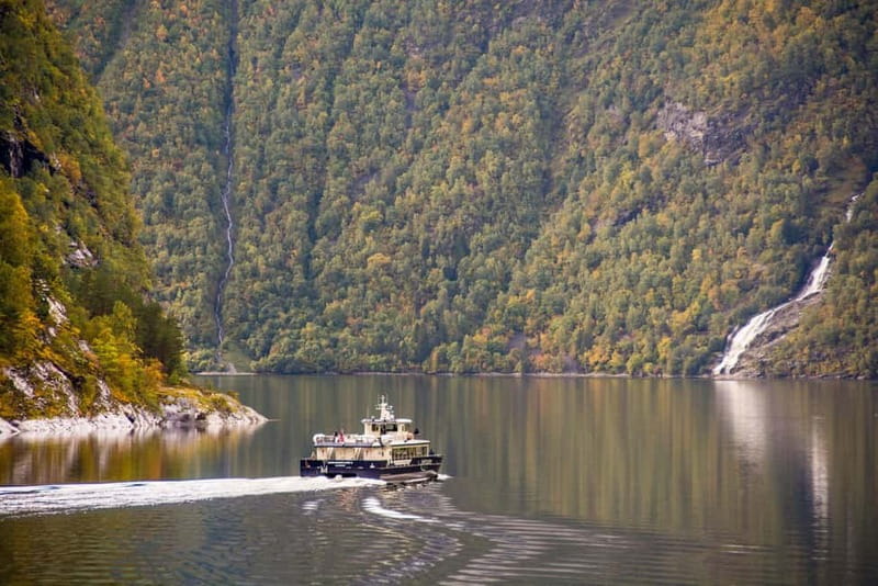 Geiranger: Fjord and Waterfalls Sightseeing Boat Trip - Inside comfort and outside viewing