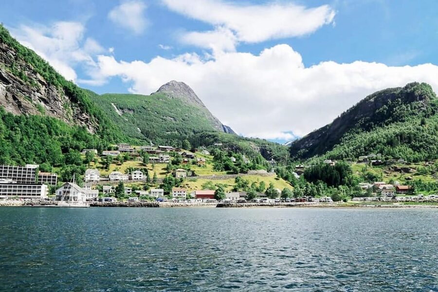 Geiranger Fjord Boat Tour with Waterfall Tasting - Leaving Geiranger for the Seven Sisters