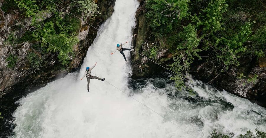 Geiranger: Zipline Park Experience - The via ferrata: bridges, rock grips, and choice of route