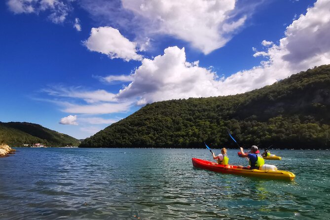 Kayaking Experience in Lim Bay Sea in The Croatian Fjord - Getting ready for the first paddle