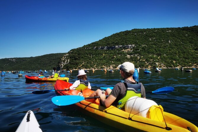 Kayaking Experience in Lim Bay Sea in The Croatian Fjord - The small beach break in the middle of Lim Bay