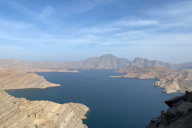 Khasab Dhow Cruise To Musandam Fjords With Lunch Onboard - Seebi and Telegraph Island from the water