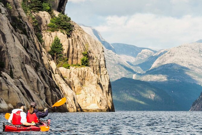 Lysefjord Kayak Safari - Pulpit Rock from the water below