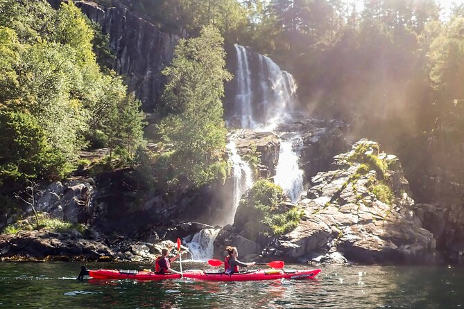 Lysefjord Kayak Safari - Fossånåfossen makes a natural lunch stop