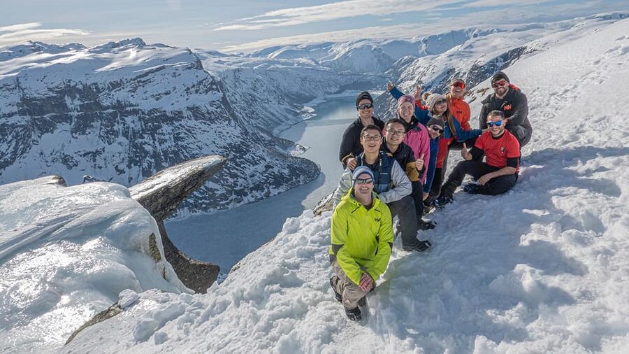 Odda: Trolltunga Winter Hike on Snowshoes - Reaching Trolltunga above Ringedalen