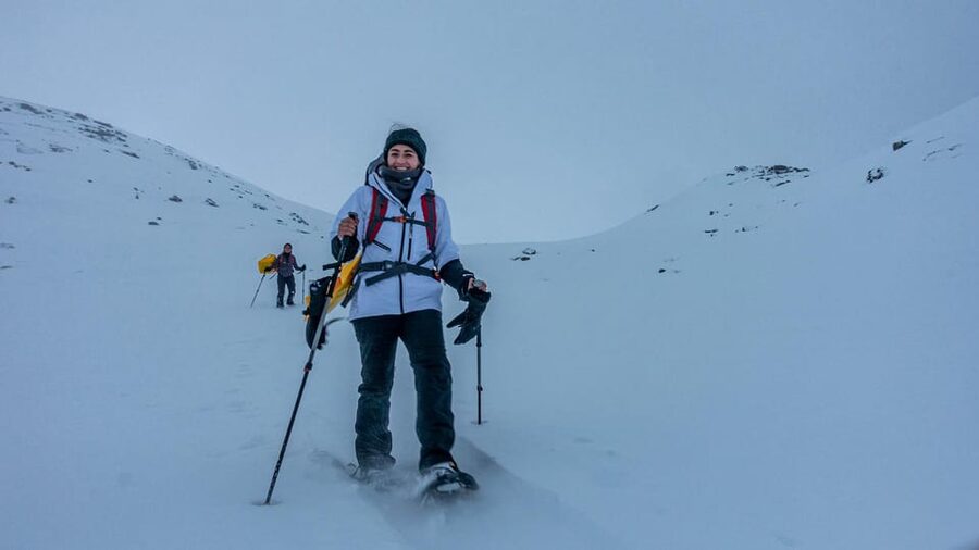 Odda: Trolltunga Winter Hike on Snowshoes - The return route and the snowracer finale