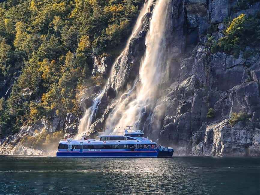 Stavanger: Electric Fjord Cruise to Lysefjord & Preikestolen - Hengjanefossen, where the water reaches you