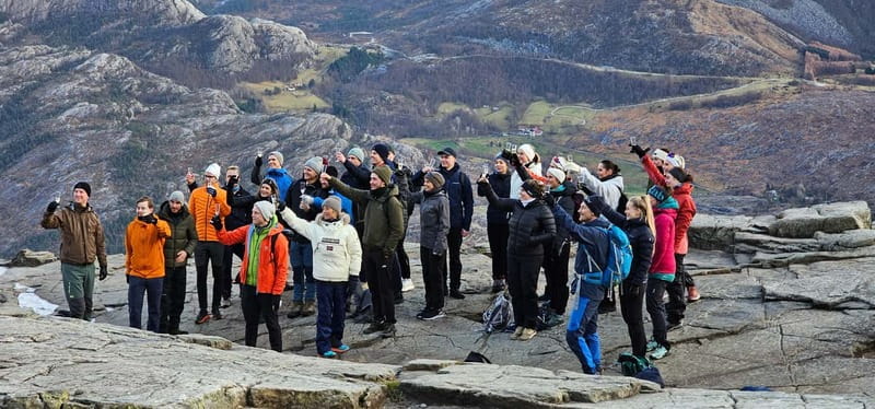 Stavanger: Hiking to world famous Pulpit Rock - Standing on Pulpit Rock above Lysefjord