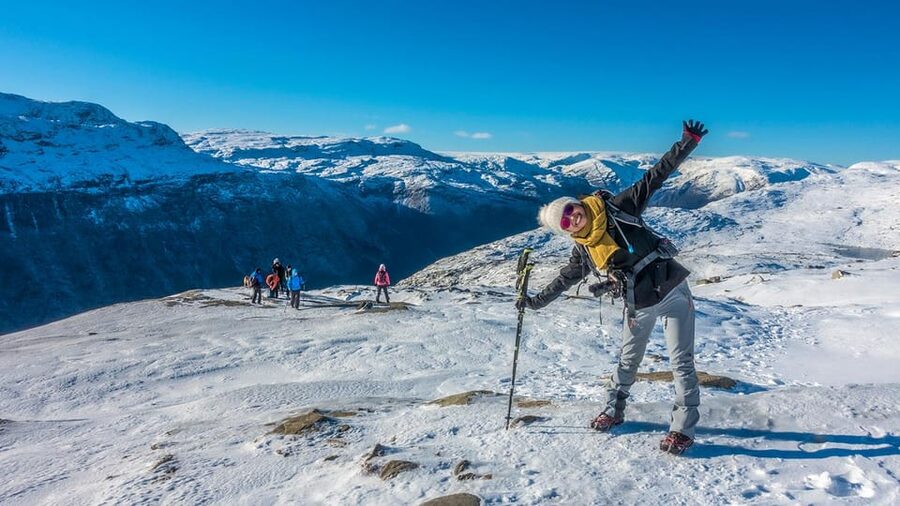 Trolltunga Autumn Hike Go Viking - Headlamps, mist, and changing weather are part of the deal
