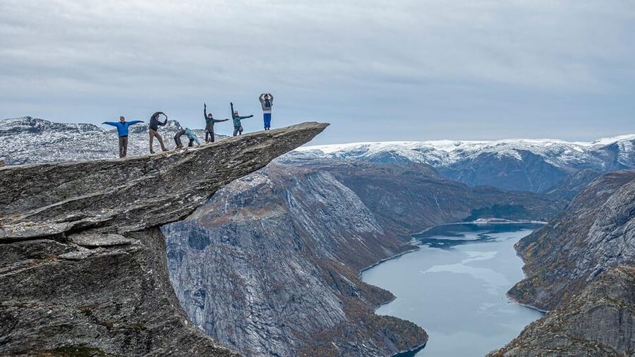 Trolltunga Autumn Hike Go Viking - Trolltunga in its winter suit