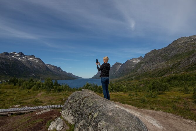 Tromso fjords road trip with fire in grill cabin by the beach. - Ersfjordbotn and one of Norway’s finest fjords